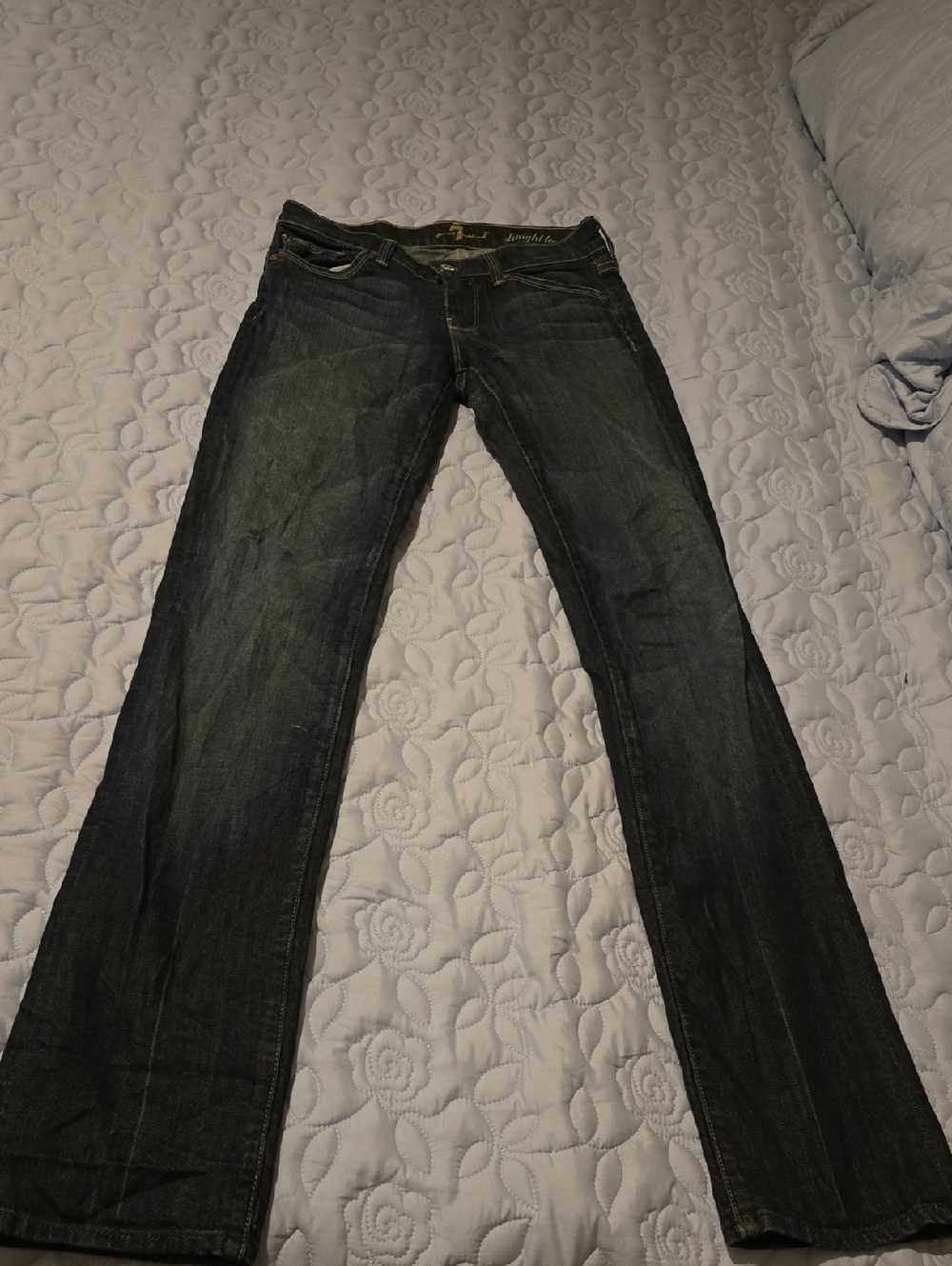 7 For All Mankind Dark Blue Straight Leg Jeans
